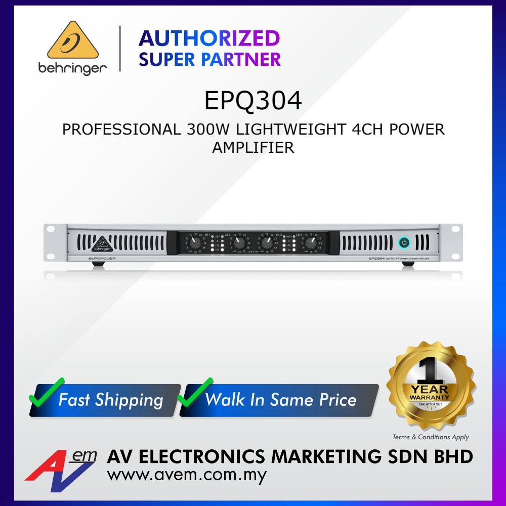 BEHRINGER EPQ304 Professional 300-Watt Light Weight 4